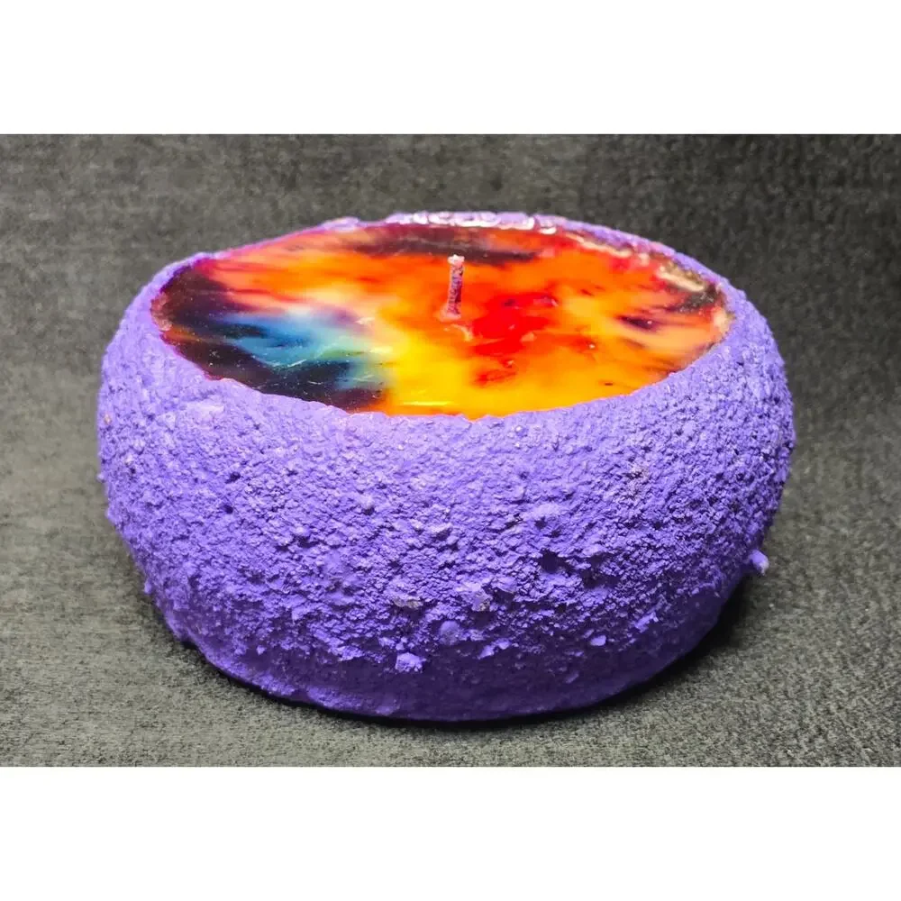 Vintage Wax Works Multi Color Tie-Dye Rainbow Mini Candle
